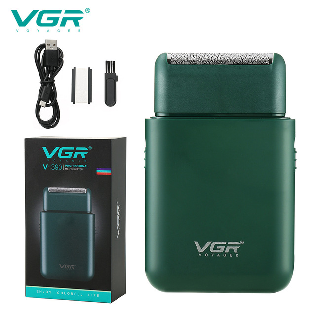 VGR Portable Car Travel Single Blade Male Men Mini Push Alternative Beard Trimmer Razor Cordless Electric Shaver Hair Removr