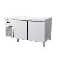 Réfrigérateur de cuisine professionnel en acier inoxydable à double température, à refroidissement direct, avec plan de travail intégré, modèle d'ingénierie, facile à installer