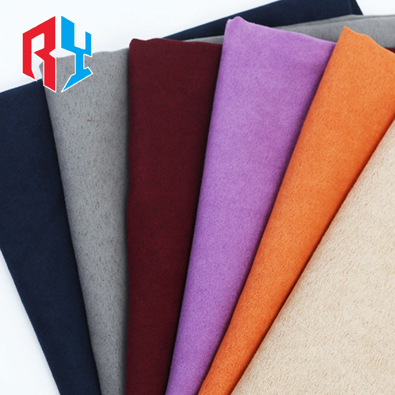 Reiy Fashion Textiles 120gsm 150cm Single Face Faux Stretch Polyester Suede Knit Materials Fabric for Clothing