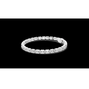 Bracelet en argent sterling avec diamant de laboratoire taille émeraude élégant - Bijou scintillant de luxe pour femme, mariage, fête et cadeau - Product Image 1