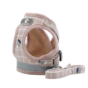 Gilet de harnais extérieur réfléchissant réglable à carreaux pour petits et moyens chats et chiens - Product Image 3