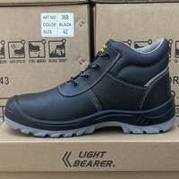 LIGHT BEARER 368 Chaussures de sécurité pour hommes en cuir véritable avec embout en acier pour la construction, l'exploitation minière et l'industrie, bottes de travail S3, Chaussure de Sécurité