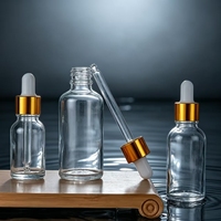 Flacons compte-gouttes en verre transparent 5ml 10ml 15ml 20ml 30ml 50ml 60ml 100ml Contenants vides pour huiles essentielles et sérums Impression sérigraphique