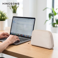 Pochette portable et durable pour accessoires électroniques, bio-sourcée et végane, pour organiser les écouteurs, les câbles de données, les chargeurs et les batteries externes