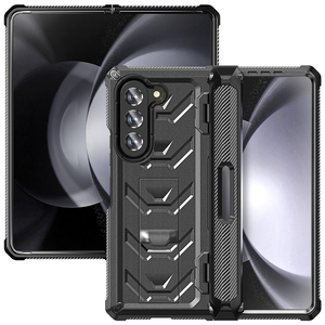 Funda protectora de pantalla integrada para Samsung <span class=keywords><strong>Galaxy</strong></span> <span class=keywords><strong>Z</strong></span> <span class=keywords><strong>Fold</strong></span> 5 de 7,6 pulgadas con soporte plegable en la parte posterior - Product Image 4