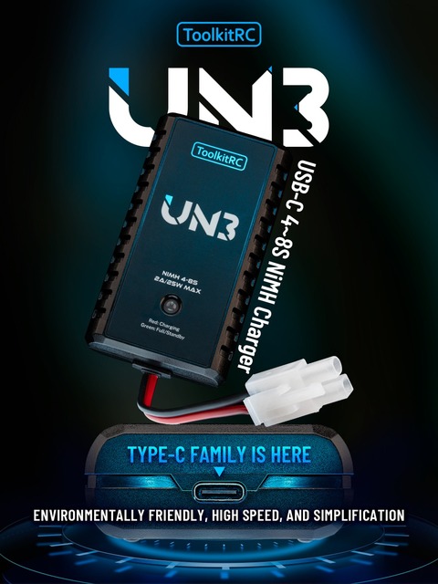 ToolkitRC UN3 Smart AC-Input Pocket NiMh U3 2-3S Battery Charger 2A 25W Balance Port Direct Charge RC Airplane Parts FPV Drone