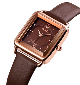 Nuevo Reloj Skmei <span class=keywords><strong>1702</strong></span> con Logotipo Personalizado para Mujer, Reloj de Pulsera de Cuarzo con Correa de Cuero Rojo, Resistente al Agua hasta 30 m - Product Image 1