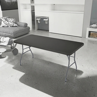 Table à manger rectangulaire pliable en plastique Bluebow pour une utilisation en extérieur dans les parcs, le camping, les barbecues et les pique-niques