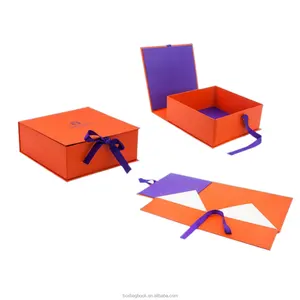 SUNSHINE Folding Magnetic Gift Boxes Top Bottom Lid Base Box Rigid Collapsible Foldable Magnet Cardboard Paper Packaging Hard Bo