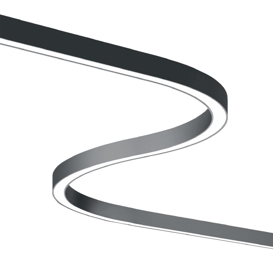 Ceiling Mounted Curved LED Linear Light S Shape Modern Design Indoor ...