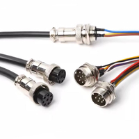 Kabel dengan Gx16 konektor penerbangan Tahan Air Gx16 kabel perempuan Gx16 2 3 4 5 6 7 9 10 8 Pin kabel perempuan Ke perempuan