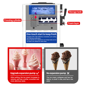 KEMAI Machine à crème glacée à trois saveurs avec fonction de pré-refroidissement Fabrication directe de <span class=keywords><strong>sirop</strong></span> de crème glacée en poudre au lait et aux fruits - Product Image 6