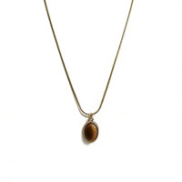 Collier vintage en pierre œil de tigre, accessoire polyvalent