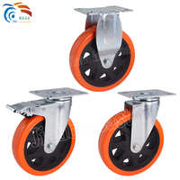 150mm PVC Orange rouge roulette pivotante chariot industriel 6 pouces roulettes robustes roulette humide