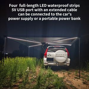 Auvent latéral <span class=keywords><strong>de</strong></span> <span class=keywords><strong>voiture</strong></span> 4x4 à 270 degrés avec éclairage LED, imperméable, pare-soleil, auvent <span class=keywords><strong>de</strong></span> <span class=keywords><strong>toit</strong></span> - <span class=keywords><strong>Prix</strong></span> usine - Product Image 5