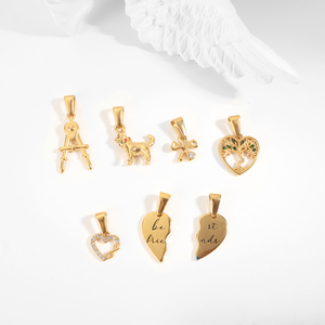 Bán Buôn Mini Phụ Nữ Thép Không Gỉ Quyến Rũ 18K Mạ Vàng Đồ Trang Sức Làm xỉn Tình Yêu Trái Tim Người Bạn Tốt Nhất Mặt Dây Chuyền Cho Phụ Kiện Tự Làm - Product Image 3