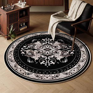 Alfombra Redonda Royal Medallion, Imitación de Cachemira, Resistente a las Manchas, para Sala de Estar, Dormitorio, Alfombra de Piso 1-0005 - Product Image 3