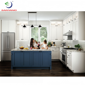 Usine du Vietnam Ensemble d'armoires de cuisine américaines RTA bon marché Armoire design simple Armoires de cuisine en bois massif blanc - Product Image 2