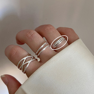 <span class=keywords><strong>Bague</strong></span> en argent pour femme <span class=keywords><strong>2023</strong></span> New Niche Design ins Light Luxury Index Finger Ring Personalized Couple Ring - Product Image 2