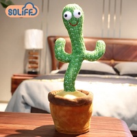 Cactus en peluche dansant, jouet avec song & danse, éclairage, doux, pour enfants, de 8 cm