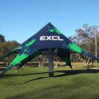 Tente gonflable géante Airvon Multi Peak en forme d'étoile, abri publicitaire imperméable pour la promotion de marques en extérieur