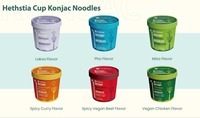 Pasokan pabrik cangkir lemak rendah mie instan Konjac Nobles rasa yang berbeda
