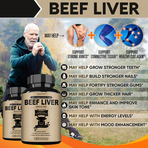 LDJ produttore di fegato di manzo capsule 120 conta fegato bovino nutrito con erba-ferro naturale vitamina a B12 per l'adulto boost Energy - Product Image 1