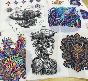 Película de Transferencia de Calor DTF Personalizada Premium con Diseños Diversos de Retratos y Estética Retro, Película PET Multidiseño para Decoración de Camisetas - Product Image 3