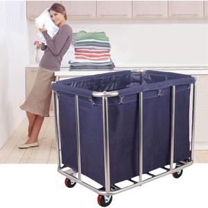 <span class=keywords><strong>Cesta</strong></span> de lavandería comercial de alta resistencia 11,35 Bushels Lona impermeable extraíble grande forrada de acero inoxidable para hoteles hospitales - Product Image 3