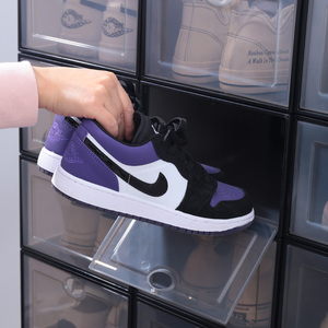Boîte à chaussures en plastique transparente empilable pour sneakers, organiseur de rangement pour chaussures - Product Image 4