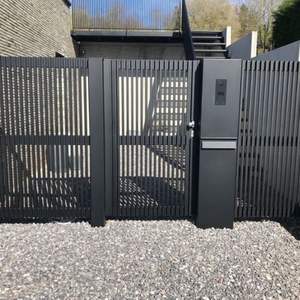 Modèle d'ouverture automatique découpé au <span class=keywords><strong>laser</strong></span> de porte de clôture de jardin en aluminium coulissante de cour pour des villas - Product Image 6