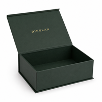 Boîte cadeau rigide de luxe, écologique, biodégradable, faite à la main, avec logo personnalisé, verte et noire, magnétique, recyclable, réutilisable, gaufrée, pour bougie