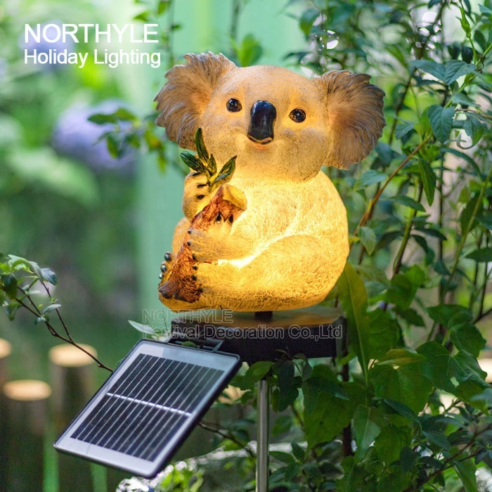 Lawn Lights Solar Koala Lighting Fiberglass Animal Sculpture Lamp Solar Garden Country Yard Outdoor Decoration