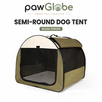 Nichoir pour chien demi-rond, tente pour animaux de compagnie, abri semi-circulaire en forme de dôme pour chiens, options de couleur vert et gris, tailles L et 2XL, maison pour animaux de compagnie