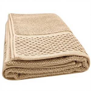 Serviettes de bain écologiques en coton tissé, douces et absorbantes, 650 GSM, design texturé, luxe, hôtel, spa, pelucheuses, poids lourd, logo personnalisé - Product Image 2