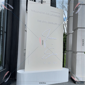 FSDKX Custom ize Large Backdrop Stand Board PVC Acryl Willkommen schild Stand für Hochzeits bankett Hotel Arragement - Product Image 6