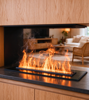 Cheminée électrique à vapeur d'eau 3D encastrée sans chauffage, flamme simulée, pour meuble TV de villa, décoration intérieure