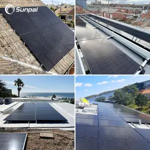 مجموعة ألواح طاقة شمسية من Sunpal Topcon ألواح طاقة شمسية مزدوجة الزجاج لعمل الطاقة الكهربائية في المنزل بقوة 550 وات و580 وات