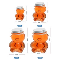 Glazen honingpotjes navulbare verpakkingen 50ml 80ml 160ml 300ml Schattige zittende beer-vormige snoep potjes met schroefdeksels