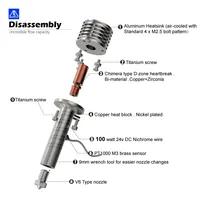 Mellow Imprimante 3D Hotend Buse V6 haute vitesse 100w 24V Compatible pour Vzbot Goliath AIR V2 à trafic élevé Accessoires pour imprimante 3D