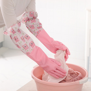 Gants en caoutchouc latex vert 50 cm, doublés polaire, imperméables, pour les travaux ménagers, la vaisselle, utilisation hivernale - Product Image 3