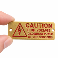 Plaque d'identification métallique haute tension personnalisée et durable, avertissement de prudence, pour la sécurité électrique industrielle, résistante à la corrosion de l'eau
