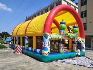<span class=keywords><strong>Trampoline</strong></span> gonflable géant sur le thème de la jungle personnalisé avec auvent de tente - Product Image 2
