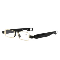 Lunettes de lecture pliables miniatures modernes à monture métallique rotative à 360 degrés, très tendance, pour usage quotidien