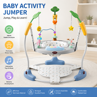 Jumper d'intérieur multifonctionnel en plastique personnalisable avec table d'activités et jouets musicaux pour bébés de 10 à 24 mois