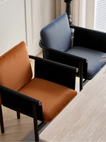 Nouvelle Chaise de Salle à Manger 2026 Style Vintage Moderne en Acier, Cuir et Tissu, Amovible et Lavable, pour Grand Appartement, Villa, Restaurant