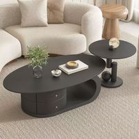 Table basse ovale convertible en ardoise, style moderne minimaliste, mobilier de salon pour petits appartements, style luxueux, nouveau design