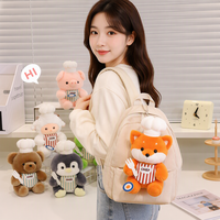 Peluche renard chef mignon, poupée mascotte animale douce pour filles, pendentif de sac