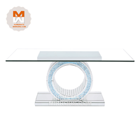 Table d'appoint de salle à manger luxueuse avec miroir scintillant