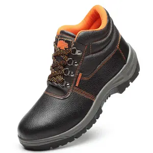 Customized PU Leather Security Manager safety shoes genuine leather men work boots